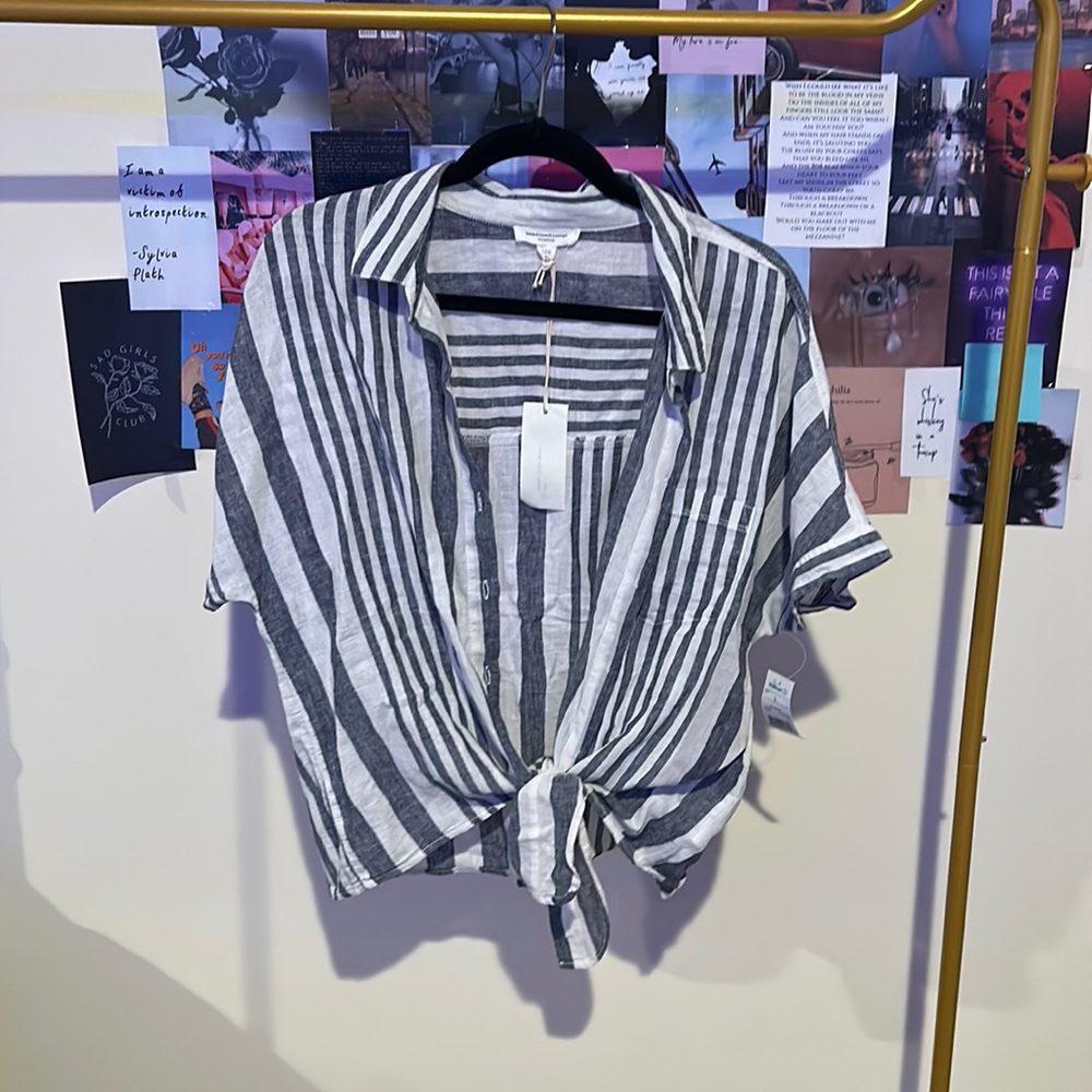 Blue Shadow Button-Up Top